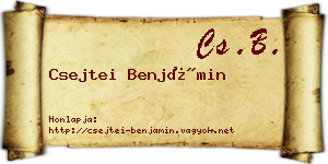 Csejtei Benjámin névjegykártya