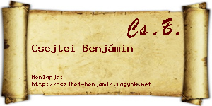 Csejtei Benjámin névjegykártya
