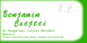 benjamin csejtei business card